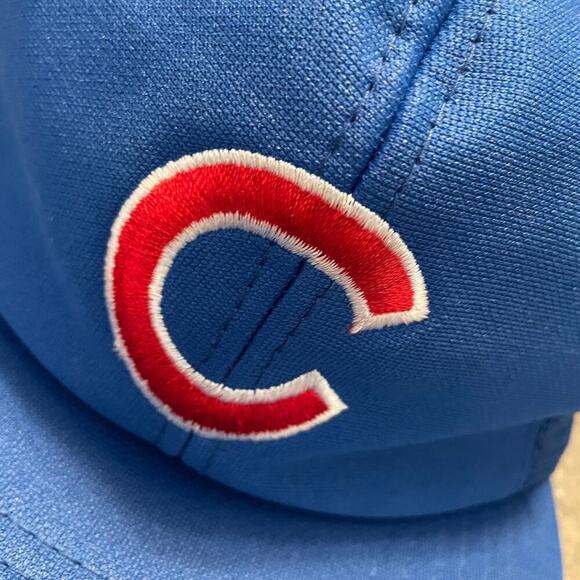 Vintage Chicago Cubs Mesh Snapback Trucker Hat Mens M/L Green Brim UII MLB Retro - Picture 2 of 10